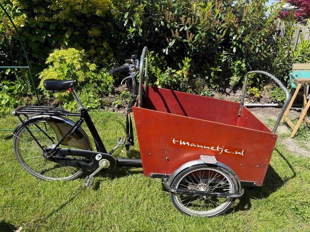 Zeer stevige bakfiets | 4 kinderen |incl gordels en huif, 4 kinderen of meer, Gebruikt, Huif, Schijfrem