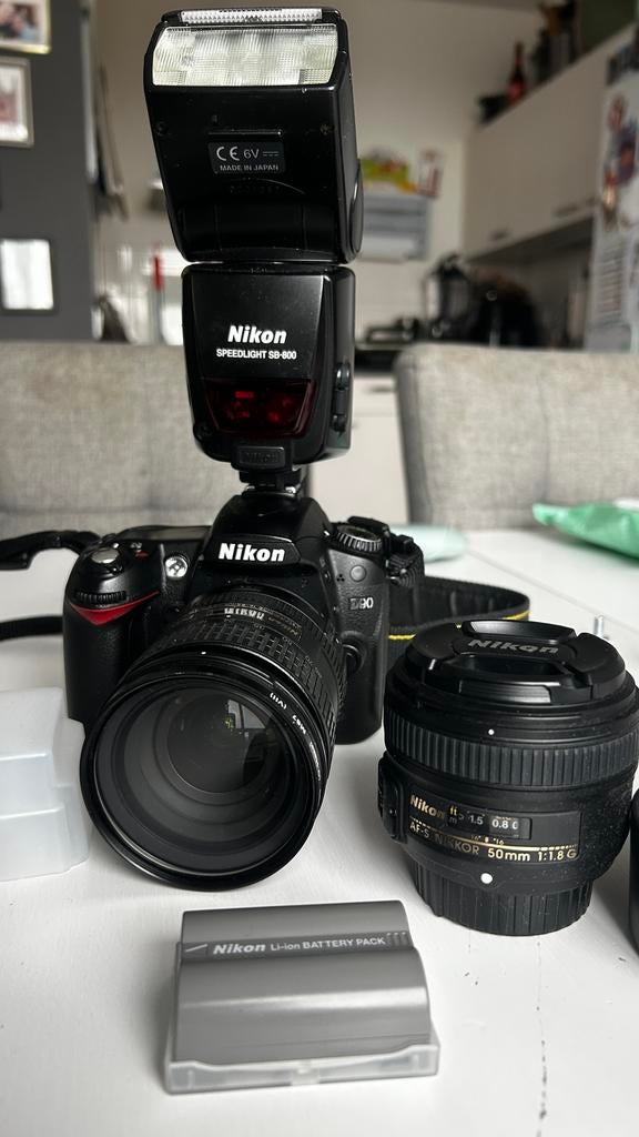 Nikon D90 Set – Incl. 3 lenzen, SB-800 & Eneloop Pro, Ophalen, Zo goed als nieuw, Overige typen