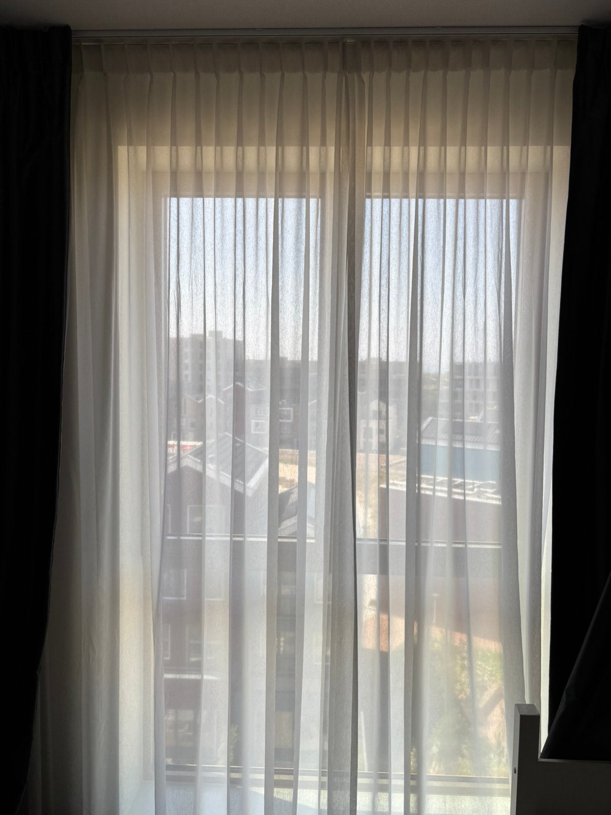 Witte vitrage: 2x 207cm breed en 291cm hoog, Ophalen, Vitrage, Loodveter, Wit