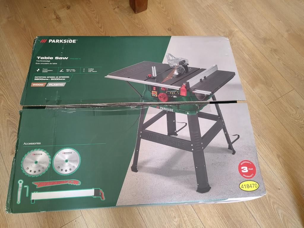 Tafel cirkelzaag Parkside, Ophalen, Cirkelzaag, Nieuw, 30 tot 70 mm