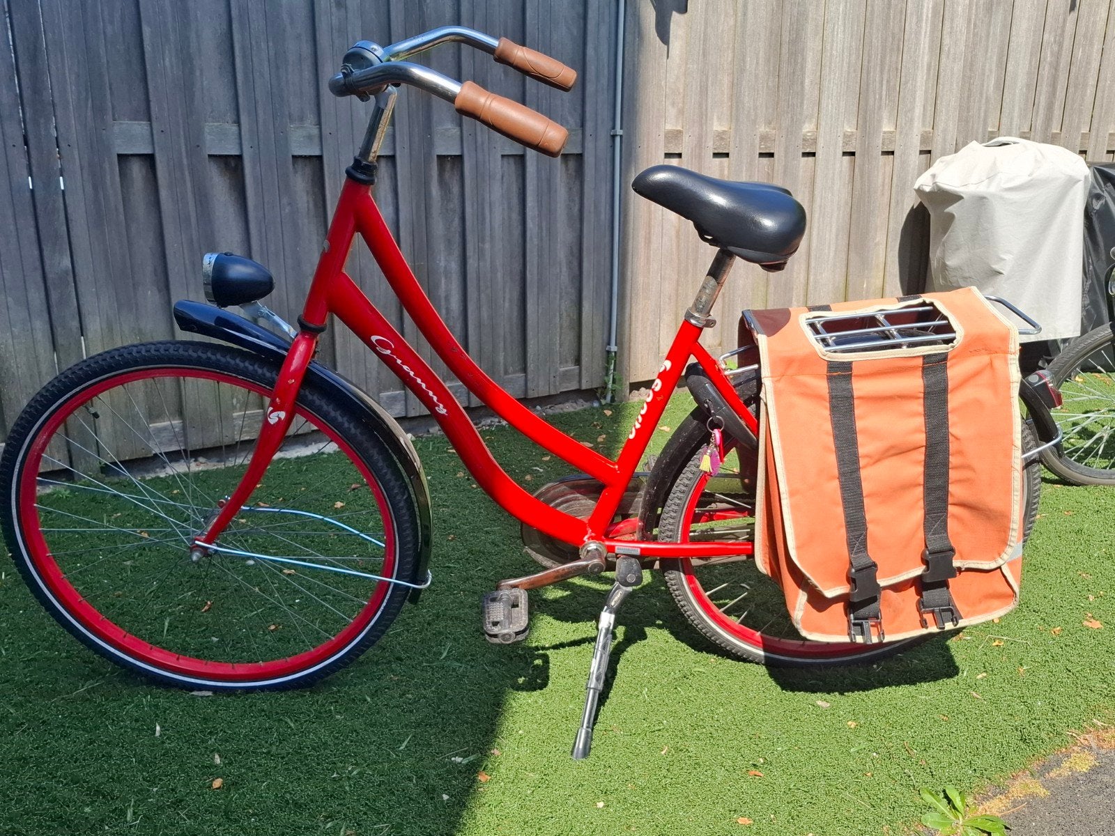 Rode damesfiets, Sparta Granny met fietstassen, Overige merken, Terugtraprem, Ophalen of Verzenden, 50 tot 53 cm