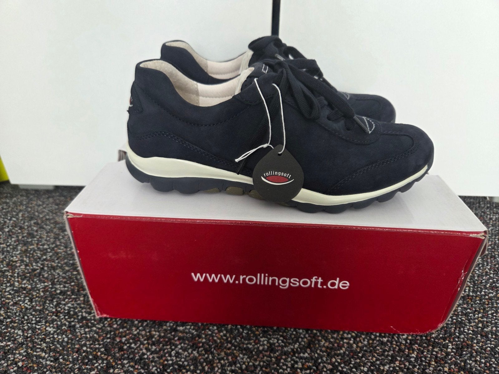 Gabor Rollingsoft blauw suede sneakers maat 4 (37), Gabor Rollingsoft, Nieuw, Sneakers of Gympen, Verzenden