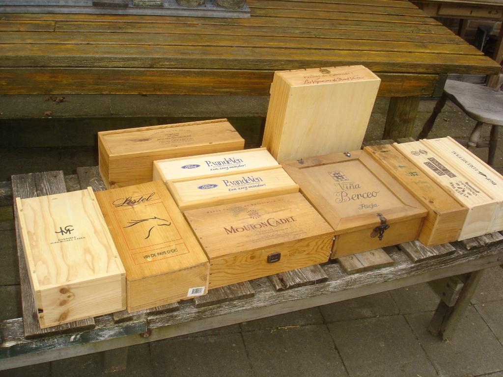 11 x wijnkistje / wijnkistjes, Ophalen, Gebruikt, Minder dan 5 flessen, Minder dan 50 cm