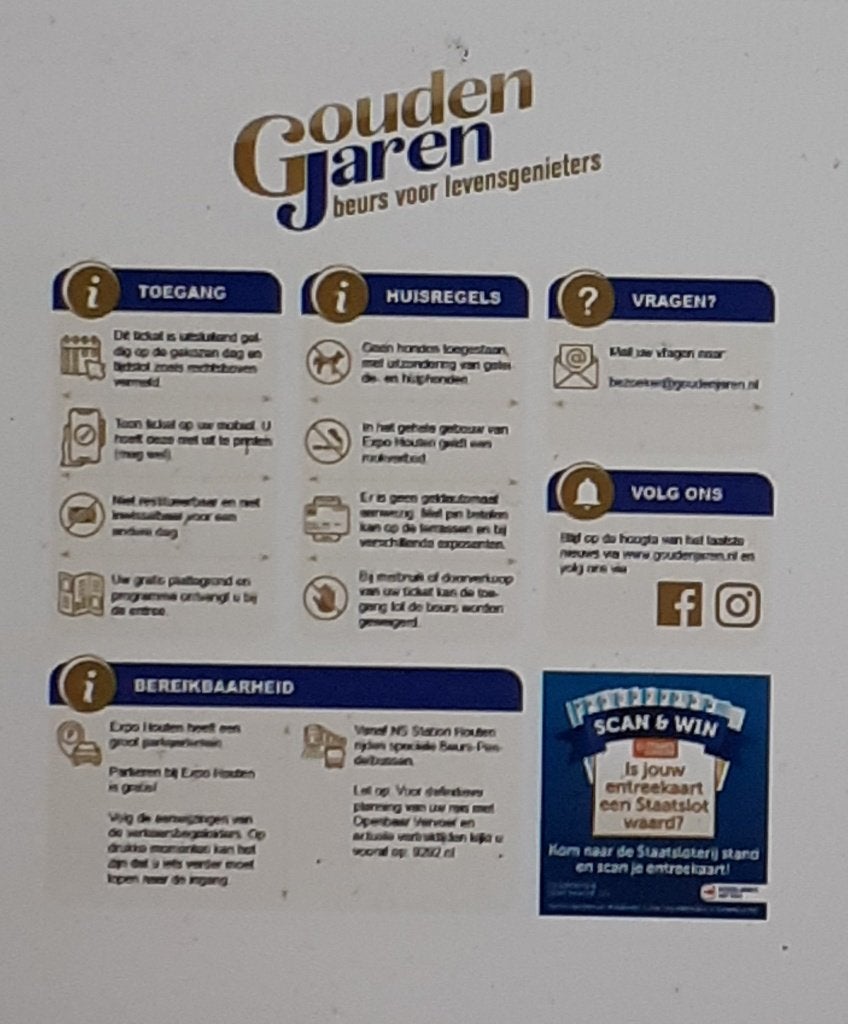 Tickets Gouden Jaren Beurs voorheen 50plus Beurs, Drie personen of meer, Maart
