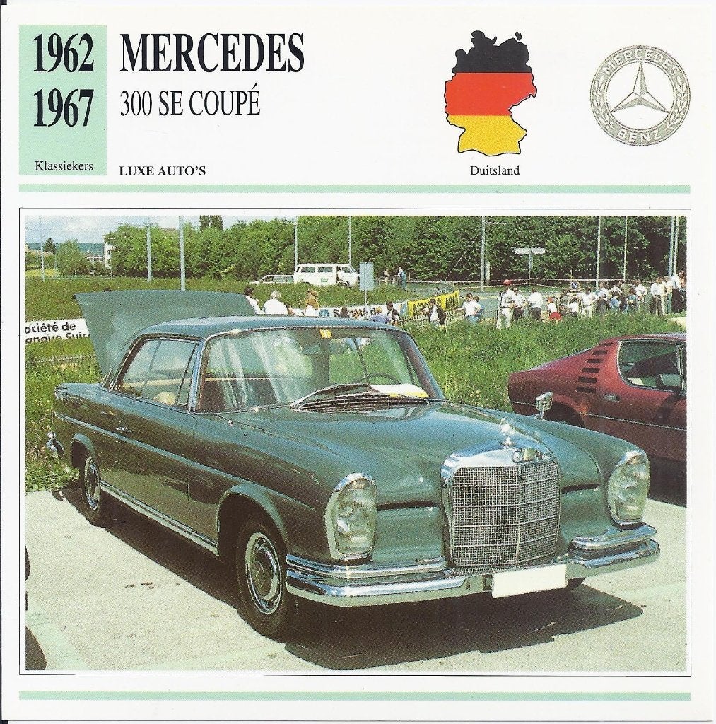 ma841 autokaart mercedes 300 se coupe ( 1962- 1967 ), Ophalen of Verzenden, Zo goed als nieuw, Auto's