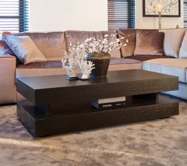 Richmond Oakura salontafel – Zwart eiken fineer, Huis en Inrichting, Tafels | Salontafels, Ophalen, Gebruikt, 50 tot 100 cm, 150 tot 200 cm