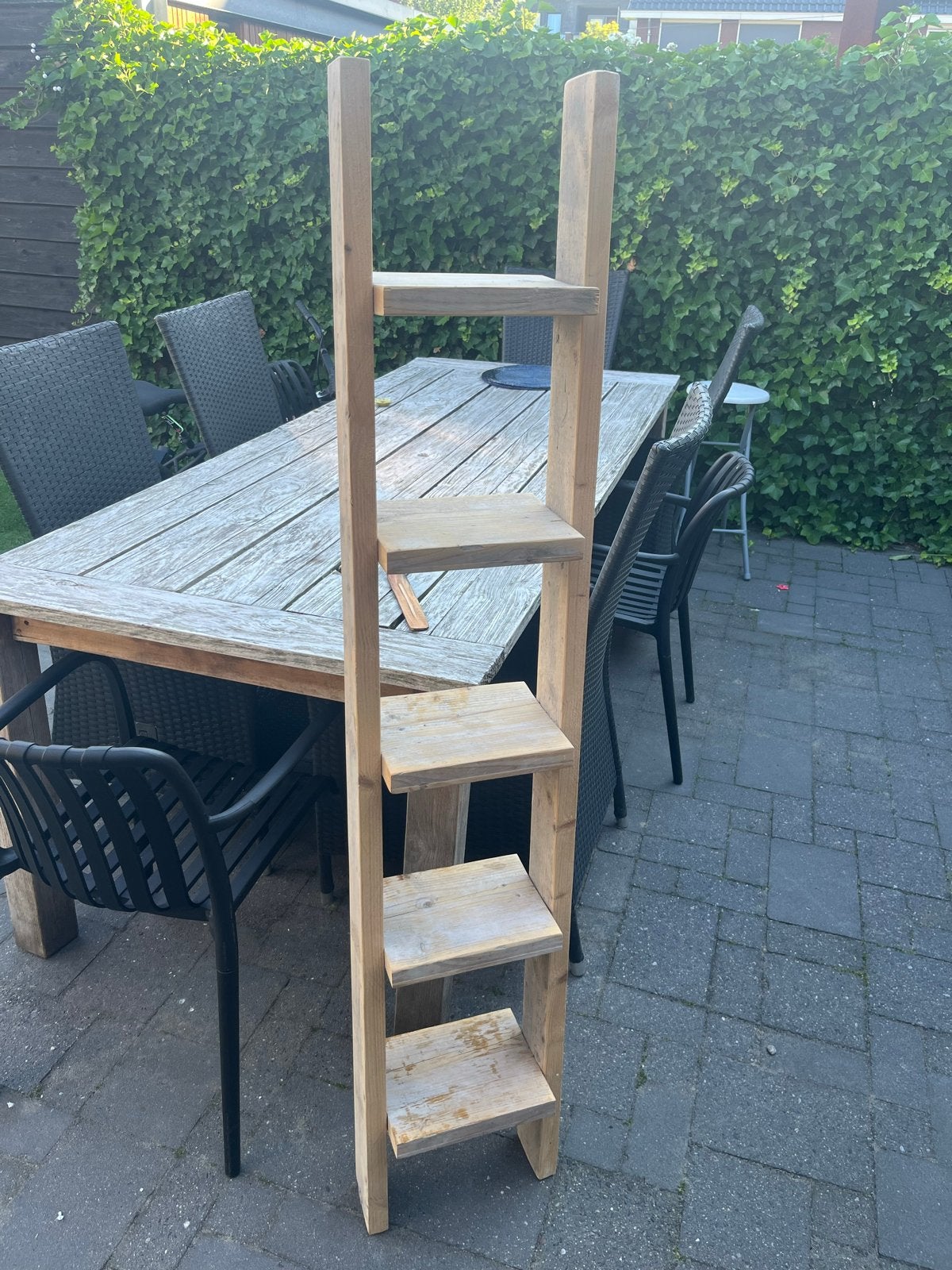 Houten plantenrek / decoratieve ladder, Ophalen, Gebruikt