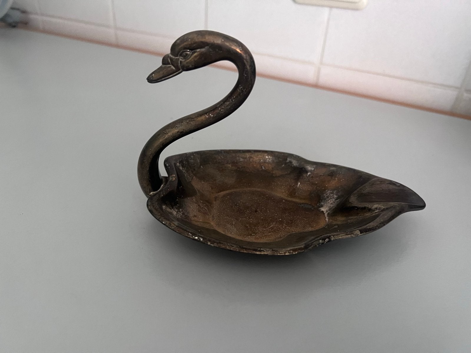 Zilverkleurig Zwaan Bonbonsschaaltje, Antiek en Kunst, Antiek | Goud en Zilver, Ophalen of Verzenden, Zilver