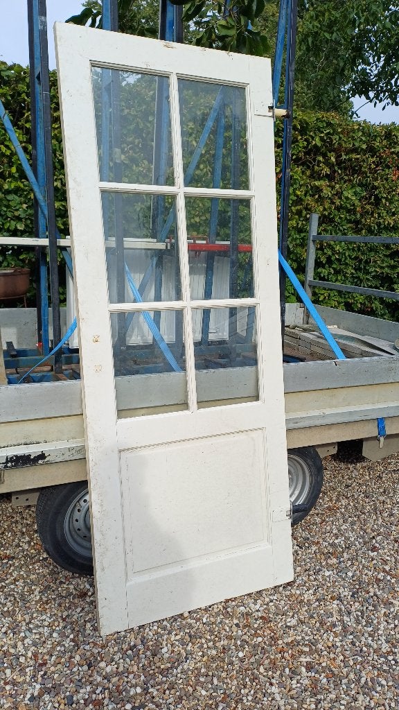 binnendeur hardhout 82 x 211 cm, Ophalen, Gebruikt, 80 tot 100 cm, Binnendeur