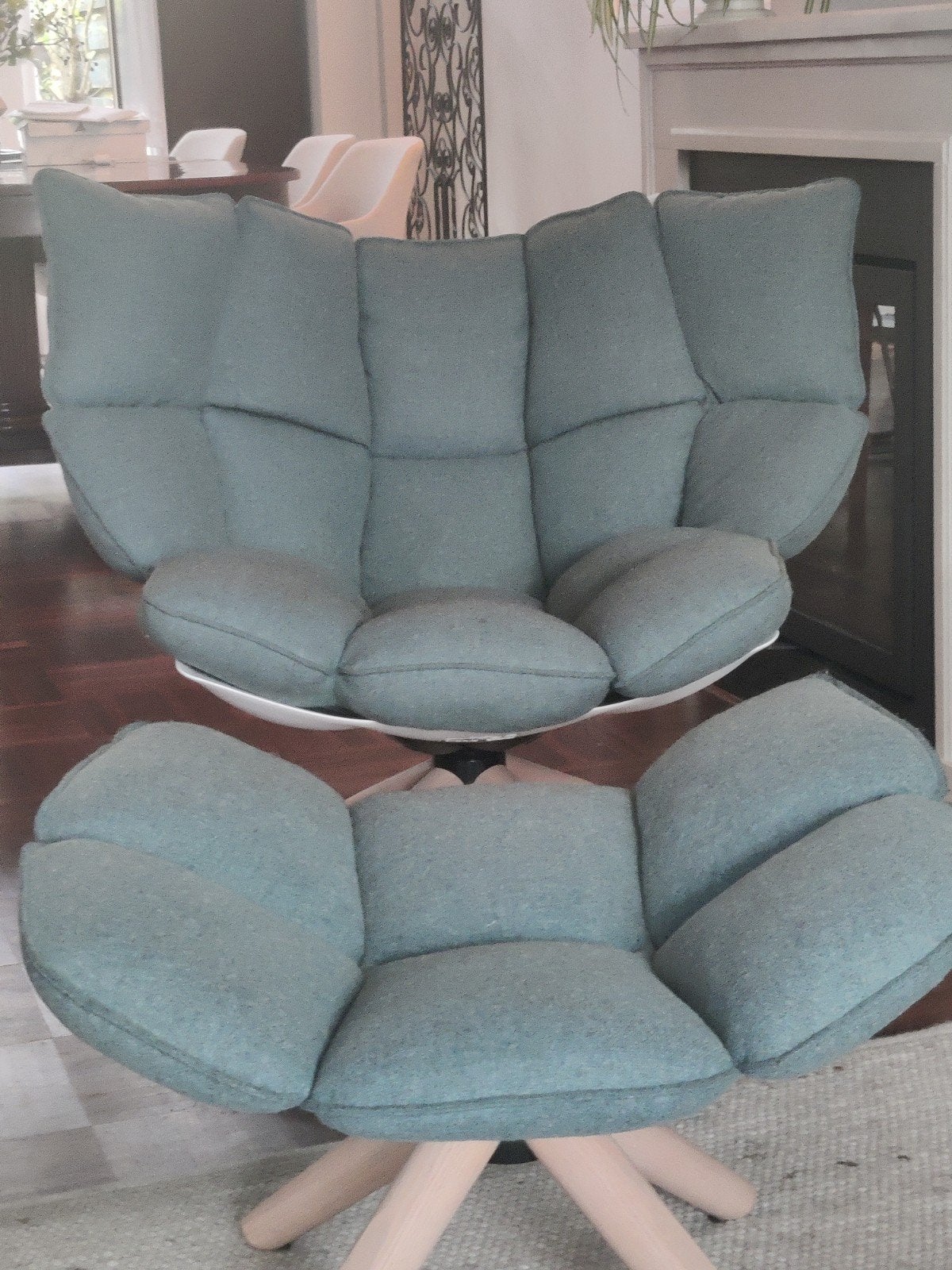 Husk B&B Italia stoel met Ottoman., Ophalen, Modern, Comfortabel, Gebruikt, Blauw