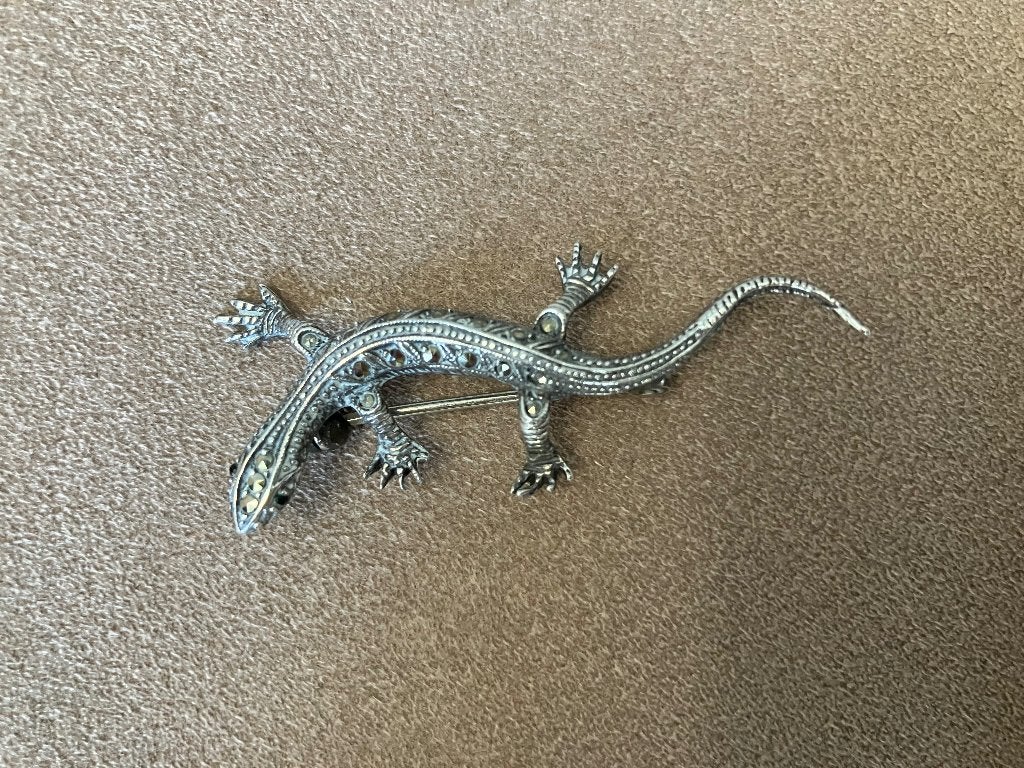 Mooi bewerkte Broche Hagedis  , Overige materialen, 4 tot 7 cm, Gebruikt, Ophalen of Verzenden