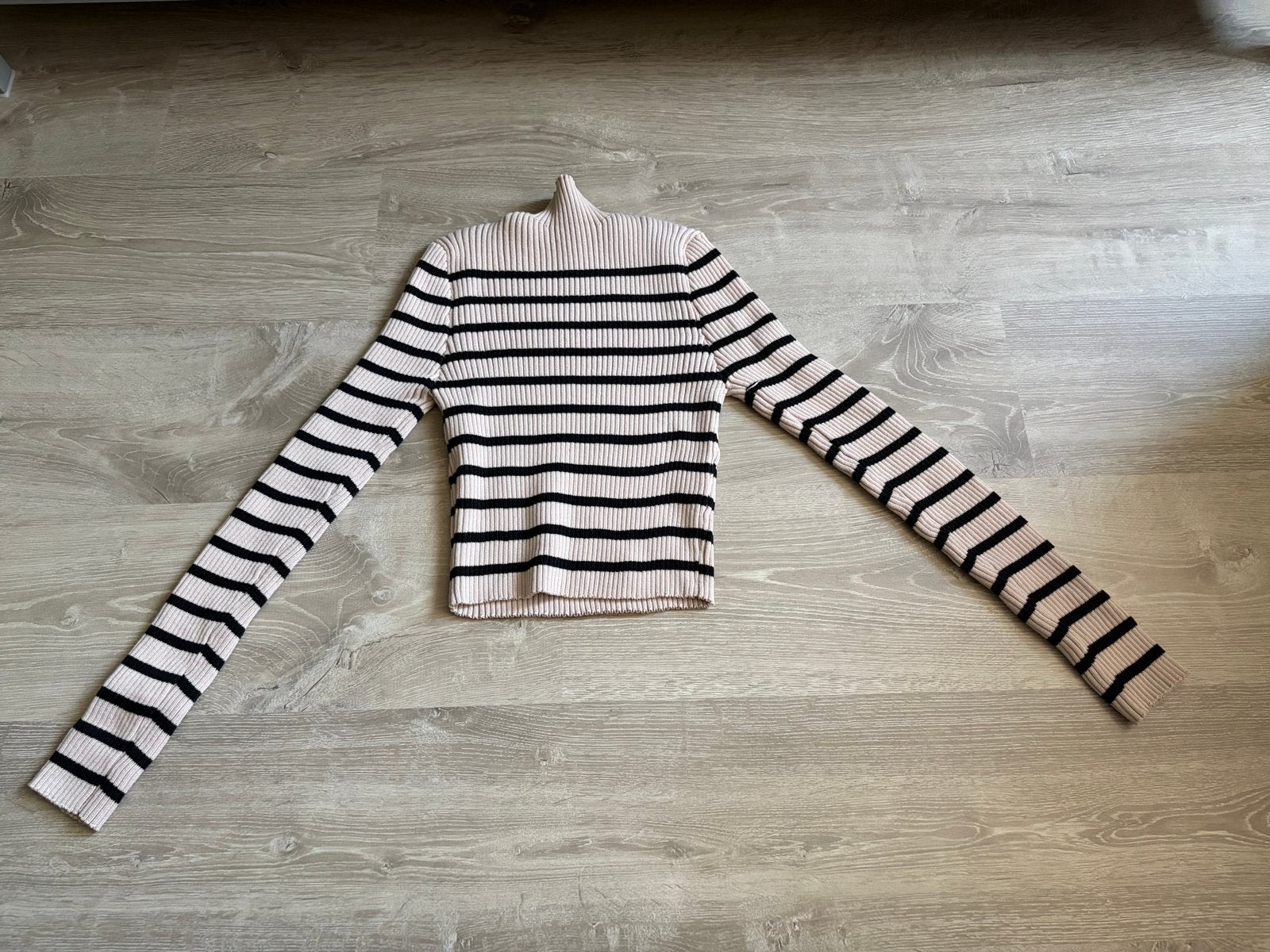 Shein gestreepte coltrui - Maat L, Verzenden, Beige, Maat 42/44 (L), Zo goed als nieuw