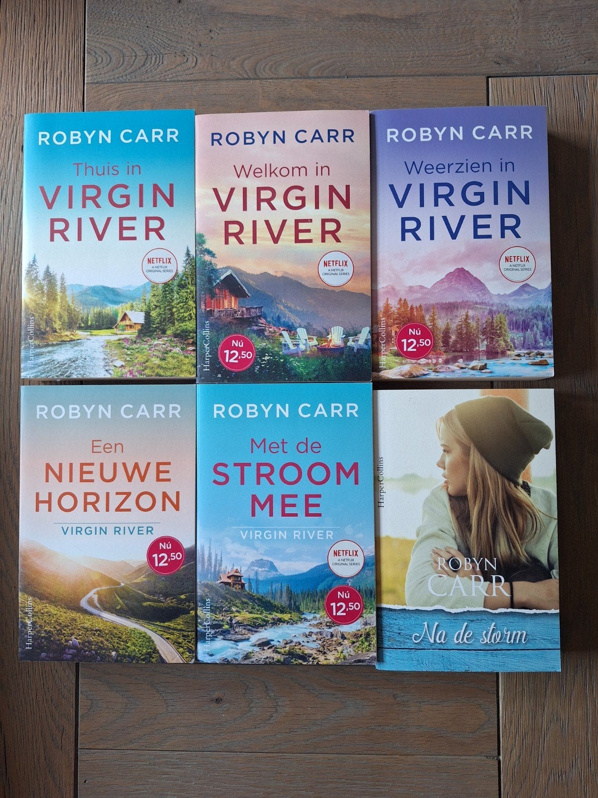 Robyn Carr - Virgin River serie en Na de storm (6 boeken), Boeken, Romans, Zo goed als nieuw, Ophalen of Verzenden