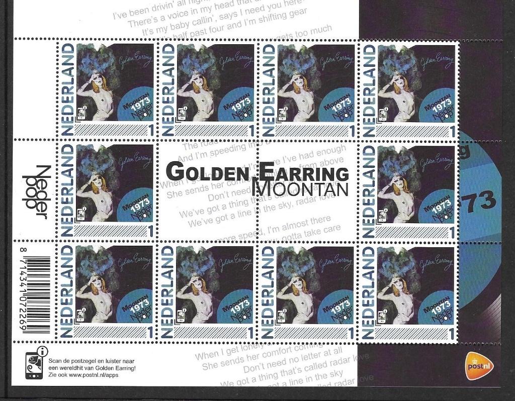Vel persoonlijke zegels Nederpop Golden Earing, postfris, Postzegels en Munten, Ophalen of Verzenden, Postfris