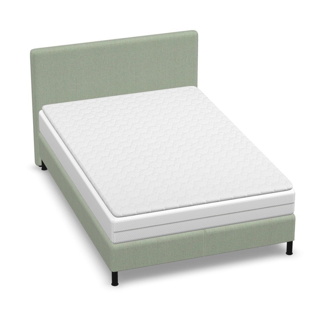 Boxspring onderstel met achterbord - lente groen (zgan), Ophalen, Tweepersoons, 140 cm, Zo goed als nieuw