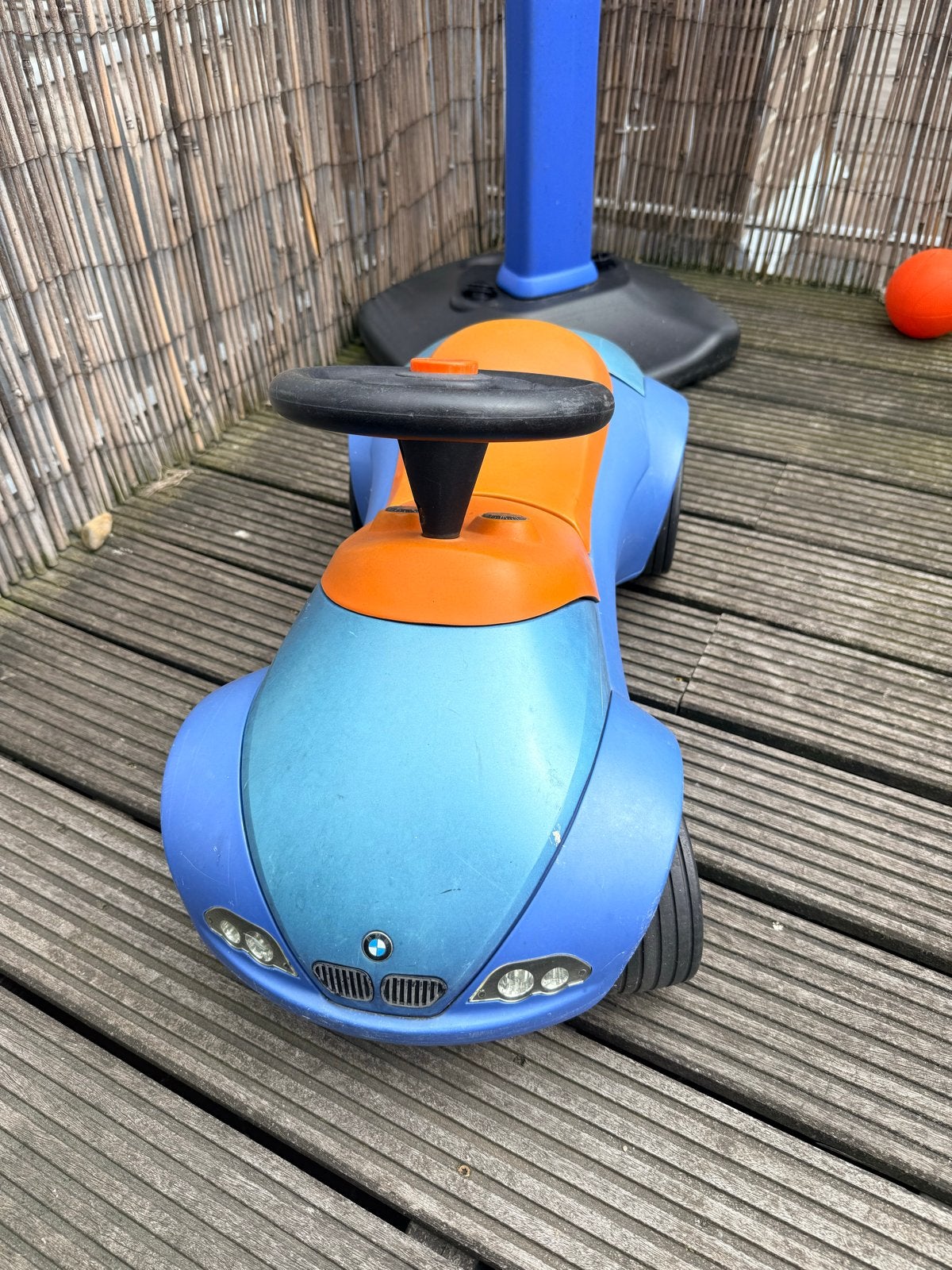 BMW Loopauto voor kinderen - Blauw/Oranje, Ophalen, Gebruikt, Loopvoertuig