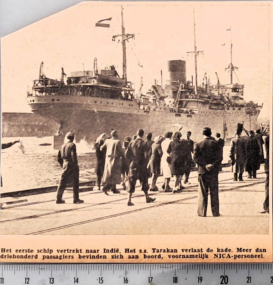 Amsterdam1945, 1e schip, de ss.Tarakan, vertrekt naar Indië, Verzenden, 1940 tot 1960, Gebruikt, Overige onderwerpen