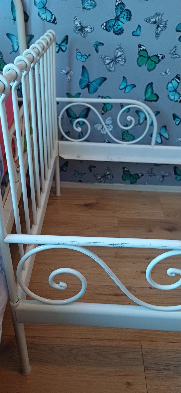 IKEA MINNEN meegroeibed wit, Gebruikt, 70 tot 85 cm, 180 cm of meer, Ophalen