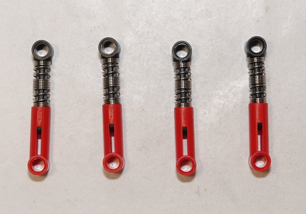 Lego Technic setje (4) schokbreker 6.5 L Rood hard spring, Gebruikt, Lego, Ophalen of Verzenden, Technic