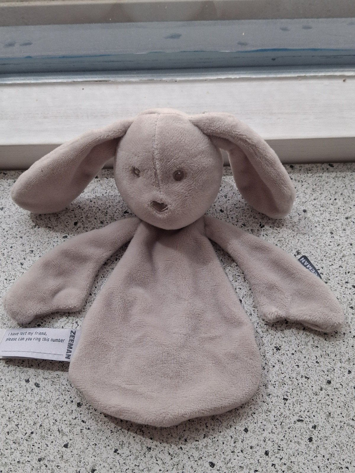 Knuffeldoek konijn of konijntje van Zeeman grijs velours, Grijs, Konijn, Ophalen of Verzenden, Zo goed als nieuw