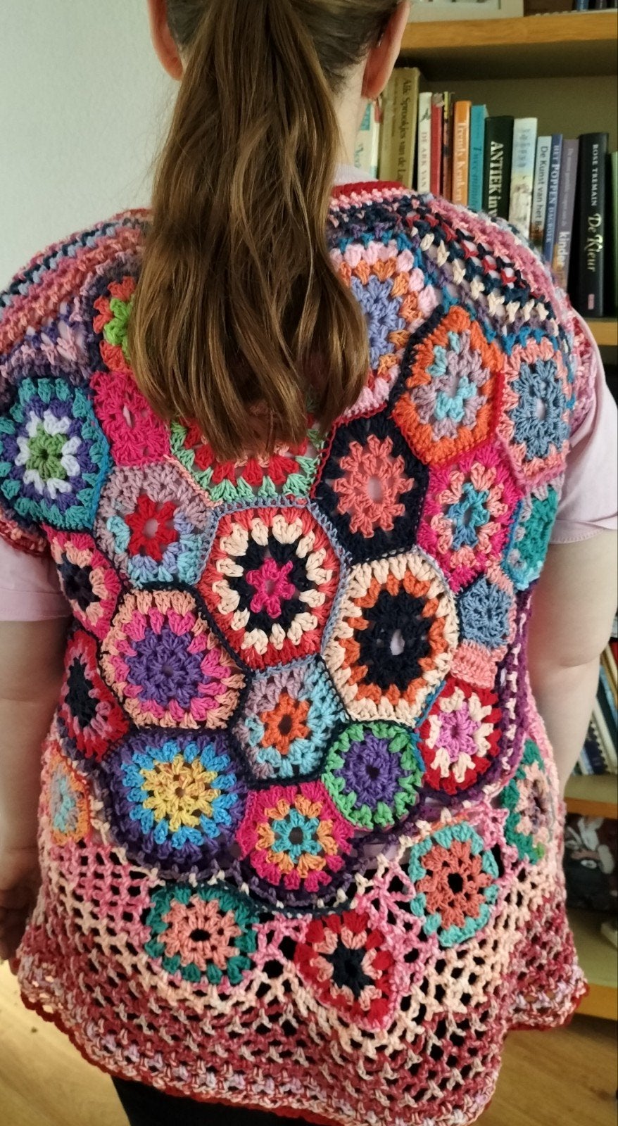 Handgehaakte giletvest mt L/XL, Ophalen of Verzenden, Zo goed als nieuw, Maat 46/48 (XL) of groter