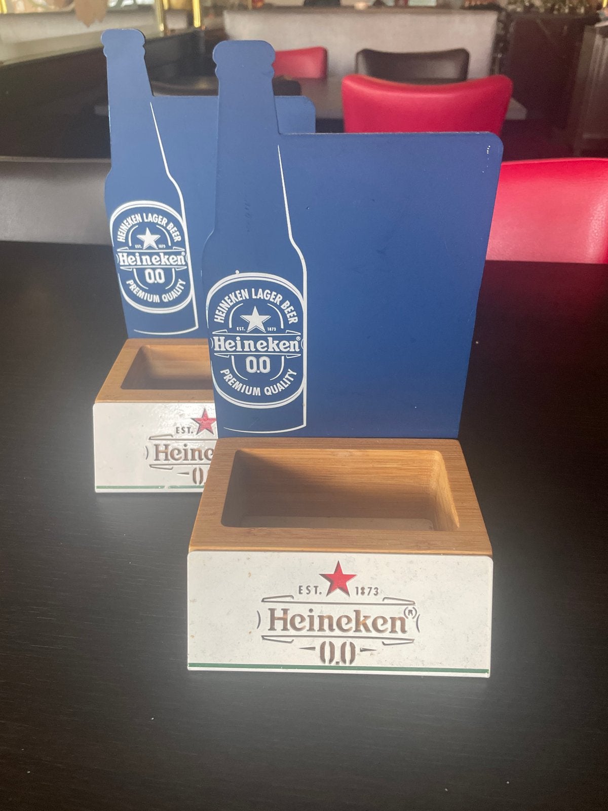 Heineken 0.0 tafelstandaard - 9 stuks, Ophalen, Gebruikt, Reclamebord