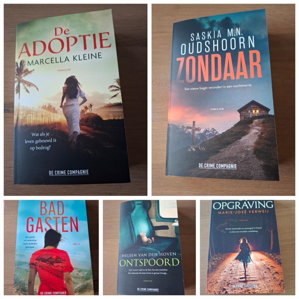 Crime Compagnie thrillers 5 stuks o.a adoptie van juni 2026, Ophalen of Verzenden, Zo goed als nieuw, Nederland