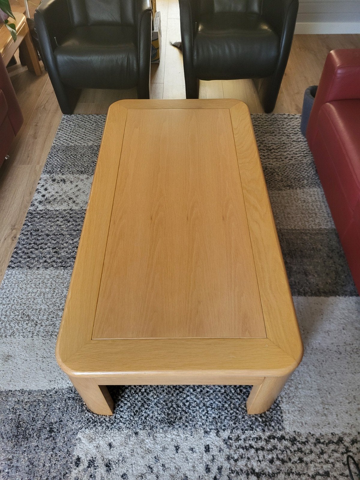 salontafel, blank eiken, Ophalen, Rechthoekig, 100 tot 150 cm, 50 tot 100 cm