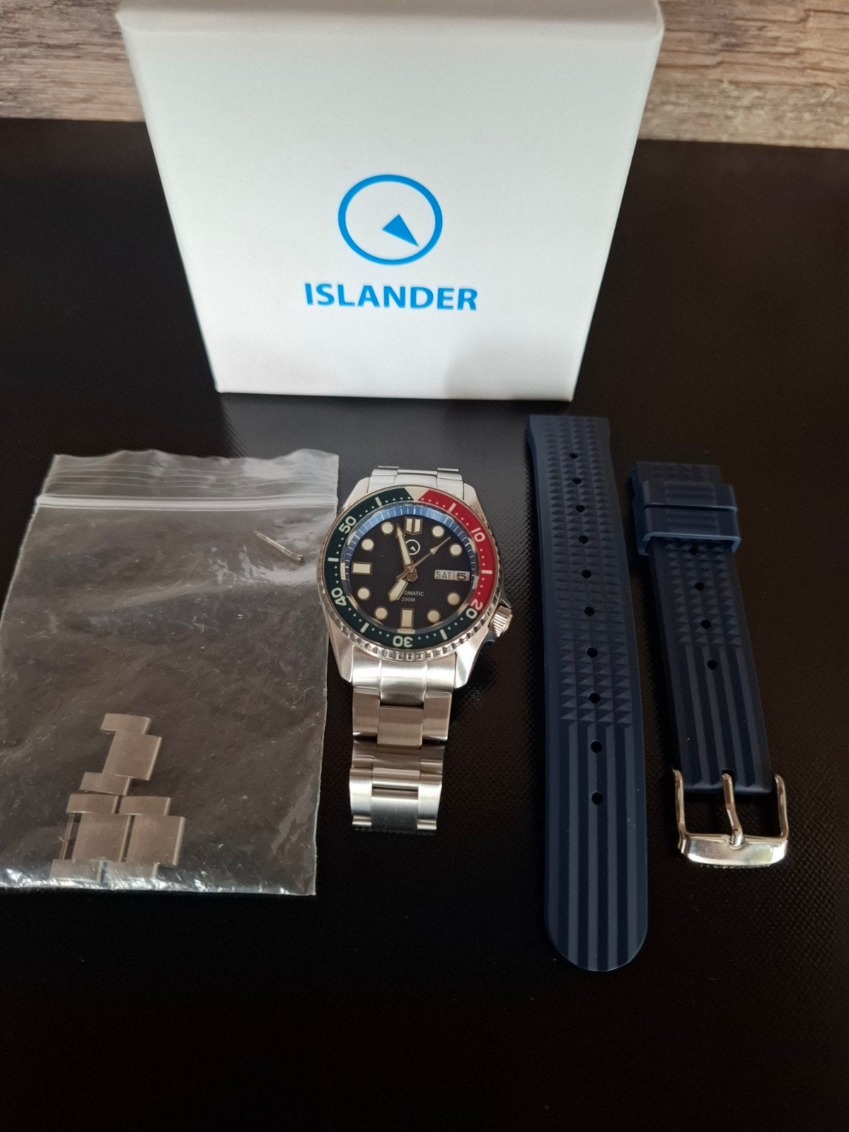 Islander ISL-49 Automatic Dive Watch extra band Garantie., Sieraden, Tassen en Uiterlijk, Horloges | Heren, Staal, Polshorloge