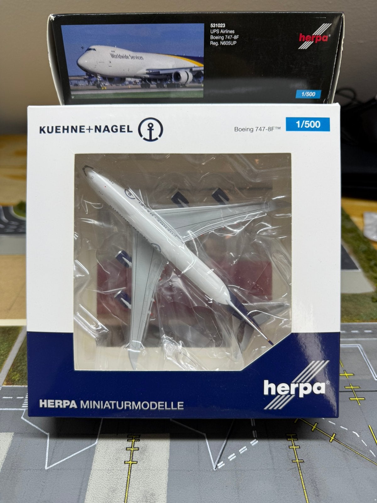 Herpa Atlas Air B747-8F 1/500, Ophalen of Verzenden, Zo goed als nieuw, Schaalmodel
