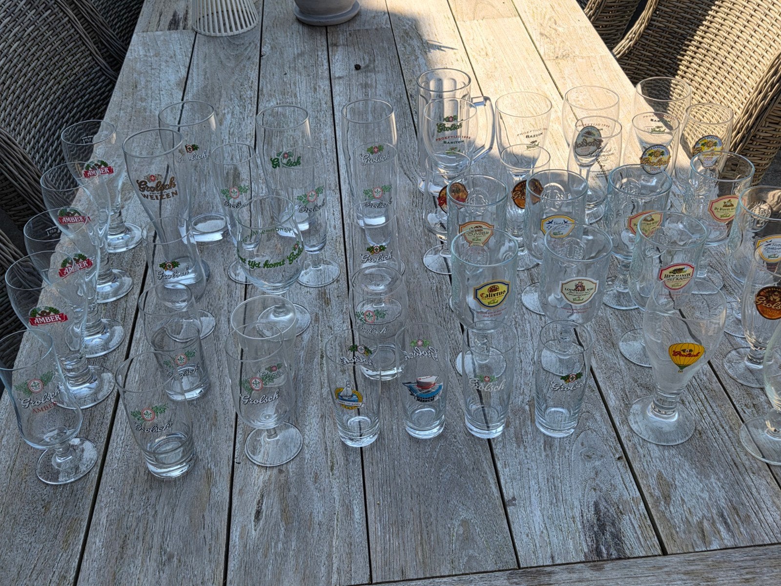 Grote collectie bierglazen van diverse merken, Ophalen, Meerkleurig, Overige merken, Glas