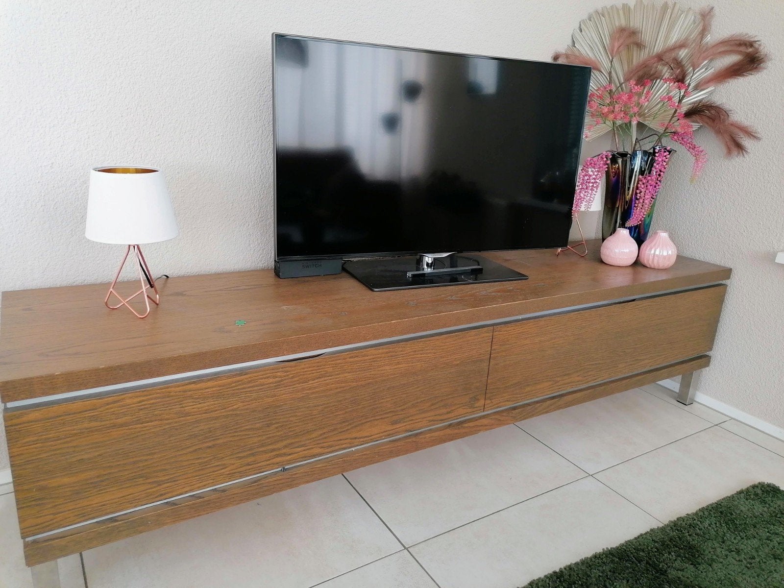 Goossens Makaz TV-meubel 200cm eikenhout leemkleur, Ophalen of Verzenden