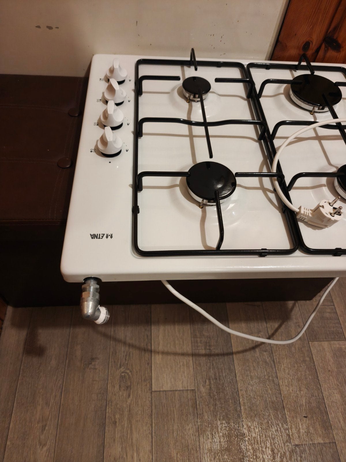 ETNA Gasfornuis 4-pits - Wit, Witgoed en Apparatuur, Minder dan 85 cm, 60 cm of meer, Zo goed als nieuw, Gas