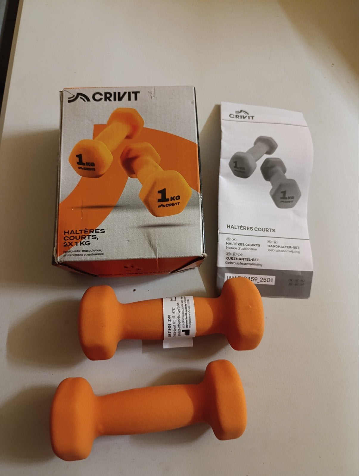 Crivit Halters 2x1kg - Ideaal voor fitness en training, Ophalen