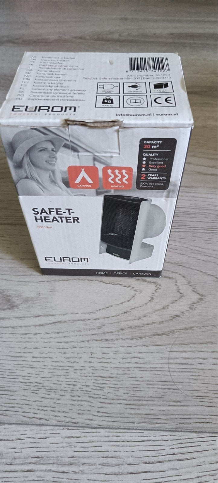 Eurom Safe-T-Heater Mini 500W Keramische Kachel, Ophalen of Verzenden, Zo goed als nieuw