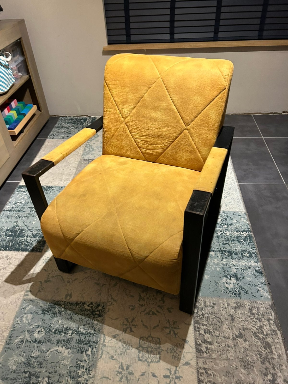 Okergele Fauteuil, Huis en Inrichting, Fauteuils, Ophalen, Gebruikt, 75 tot 100 cm, 50 tot 75 cm