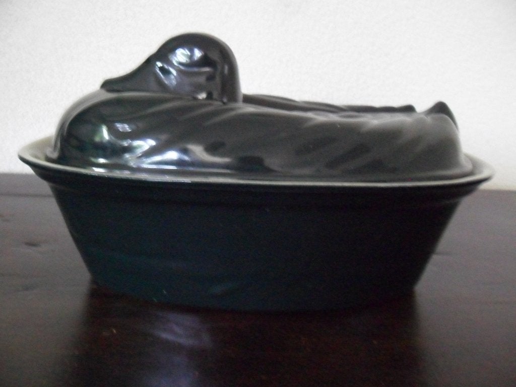 Franse brocante pate ovenschaal eend, Ophalen, Braadpan, Met deksel, Zo goed als nieuw