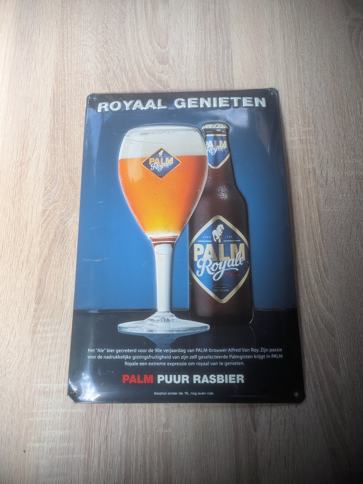 Vintage Palm Royale Reclamebord - Bier, Verzamelen, Ophalen of Verzenden, Gebruikt, Reclamebord