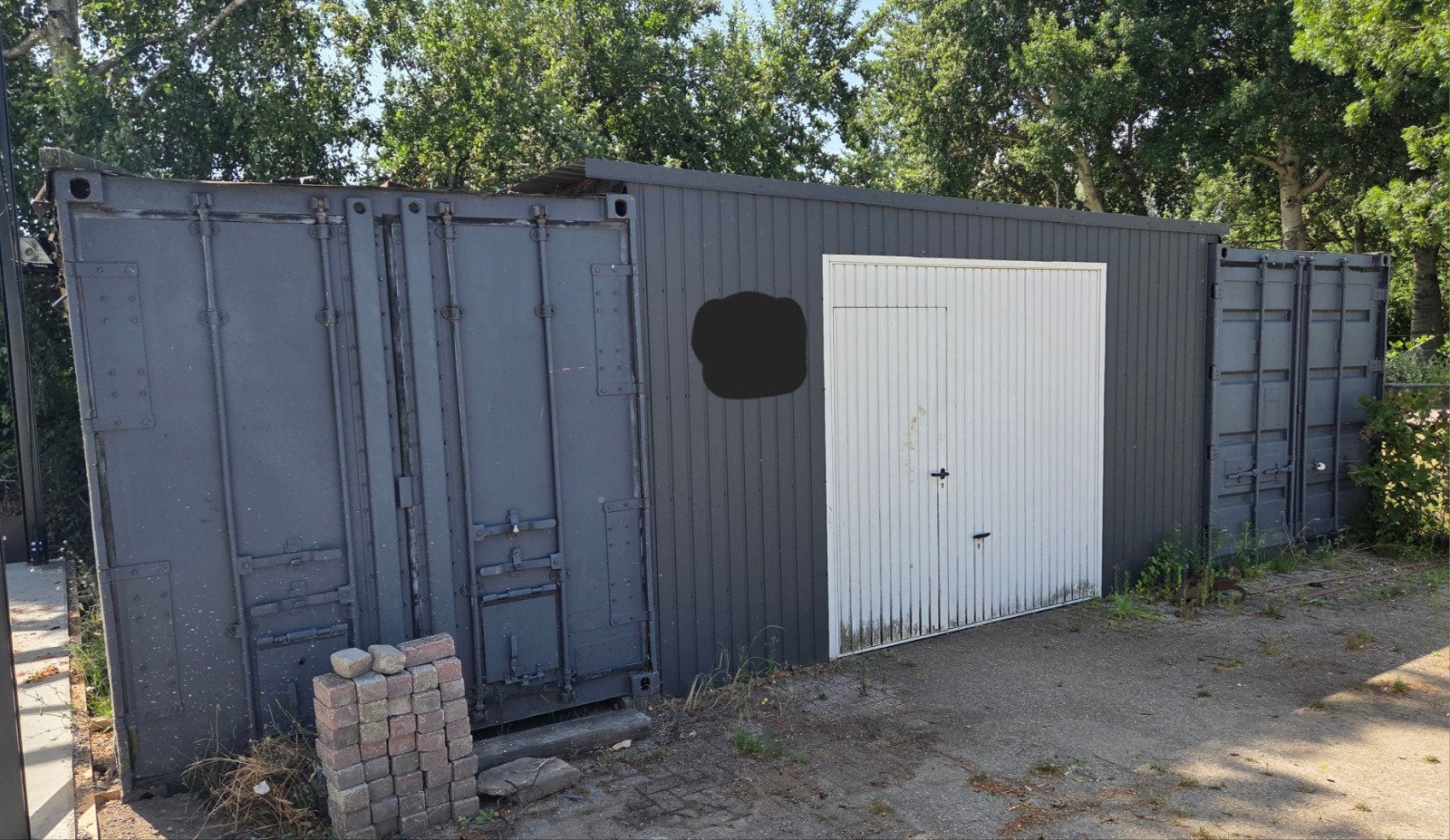 2x 20ft zeecontainers met tussenstuk, Ophalen