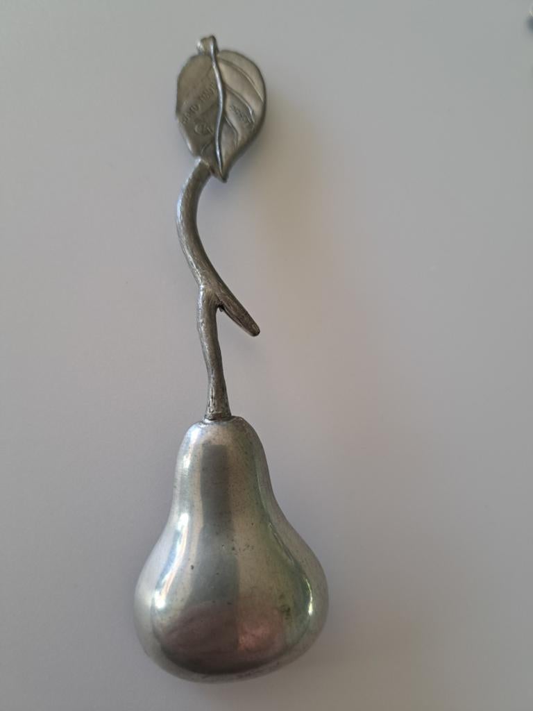 Vintage tinnen lepel in de vorm van een peer, Antiek en Kunst, Antiek | Tin, Ophalen
