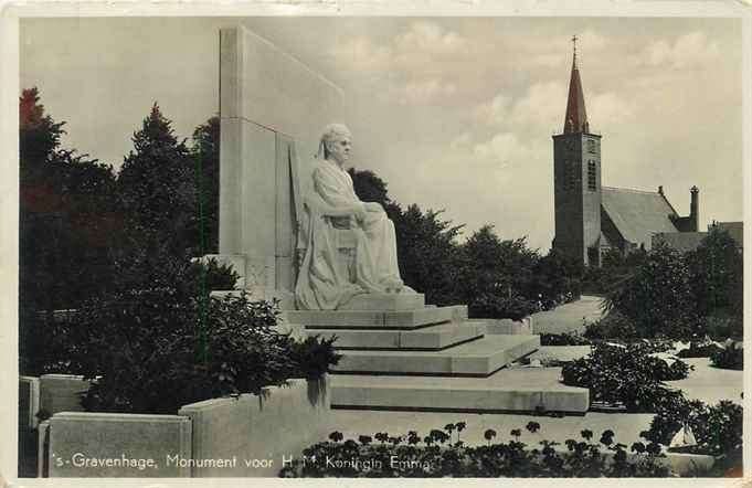 301-014-023 Den Haag Monument voor HM Koningin Emma, Verzenden, Voor 1920, Zuid-Holland