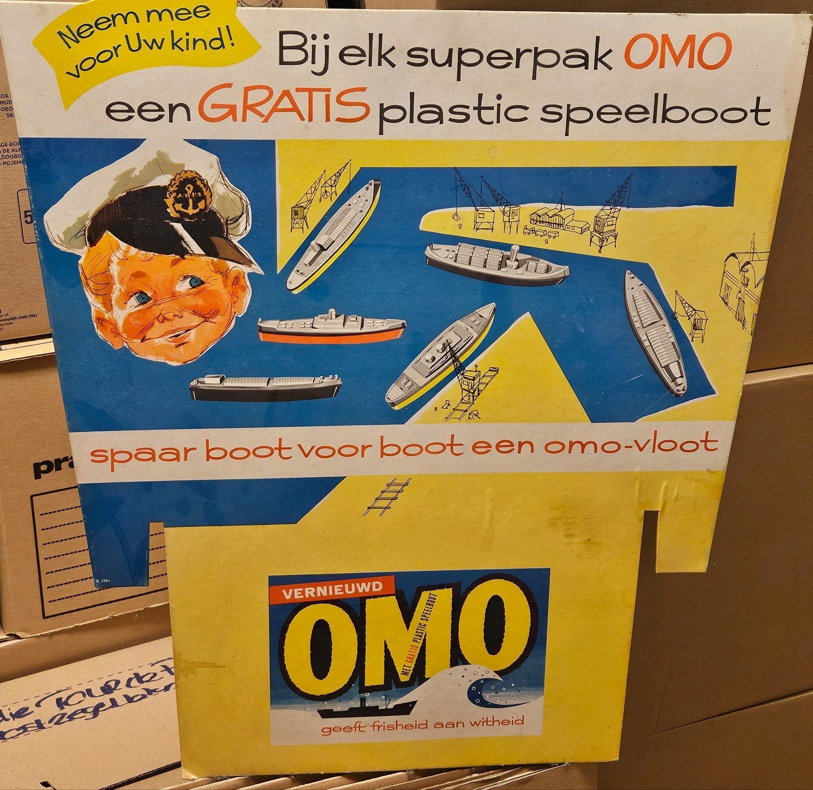 Omo reclamekarton, Ophalen, Zo goed als nieuw