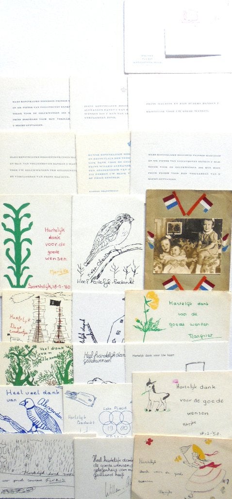 Bedank kaarten van leden van het Koninklijk huis enveloppen., Ophalen of Verzenden, Zo goed als nieuw, Kaart, Foto of Prent