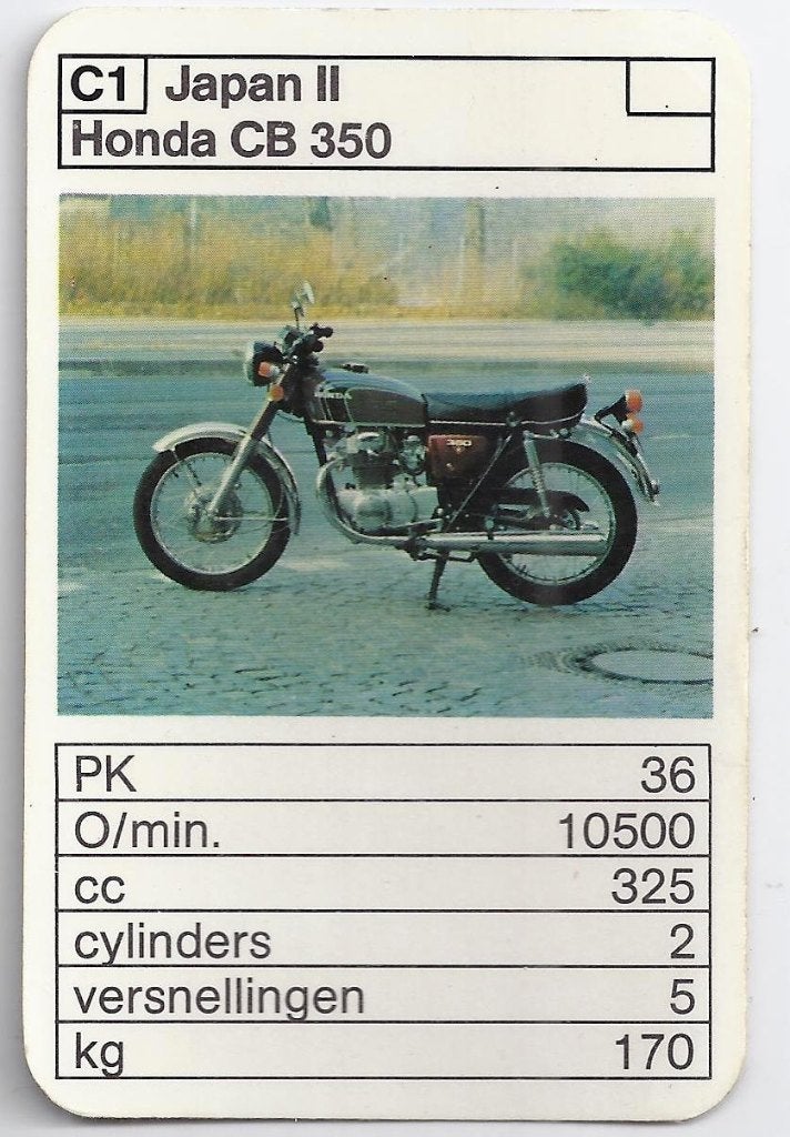 C309 motorkaartje C1 honda cb 350, Ophalen of Verzenden, Zo goed als nieuw, Auto's