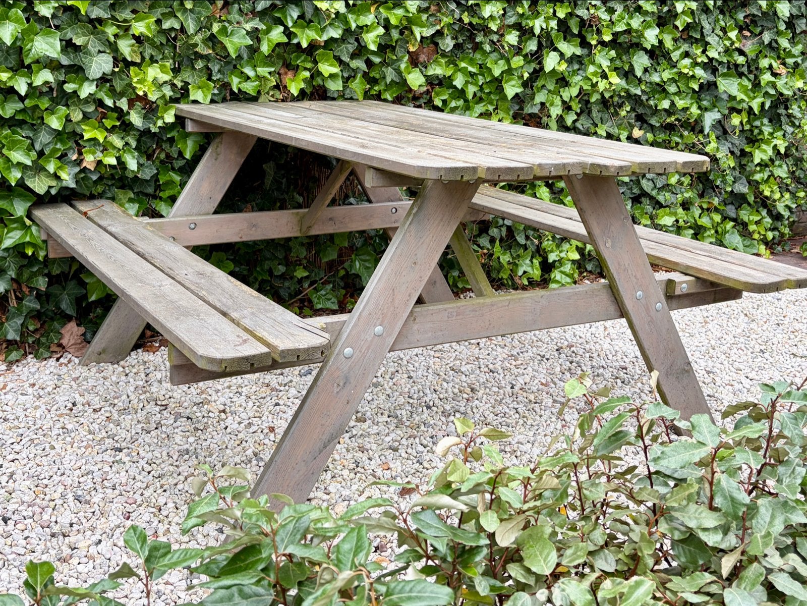 Houten picknicktafel voor buiten, Ophalen, Gebruikt, Rechthoekig, Hout