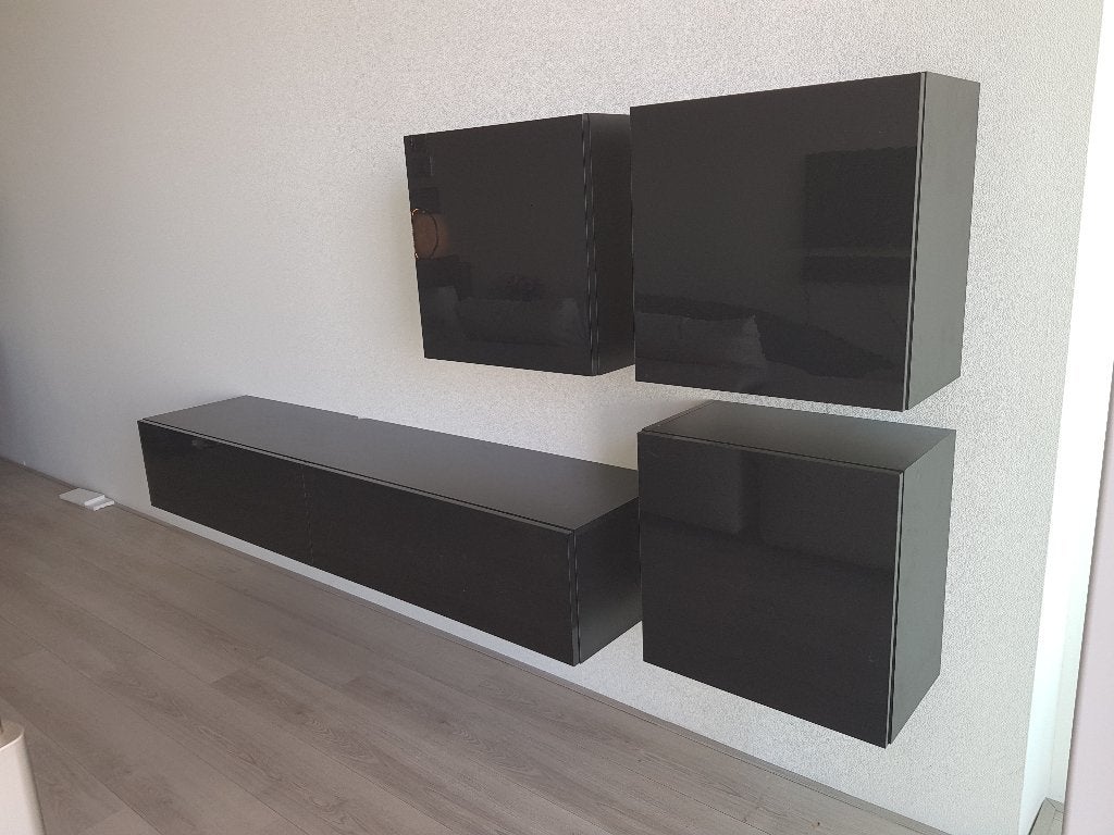 VOORRAAD Zwart Zwevend tv-wandmeubel 240 cm breed NIEUW, Huis en Inrichting, 250 tot 300 cm, Met deur(en), Nieuw, Ophalen of Verzenden