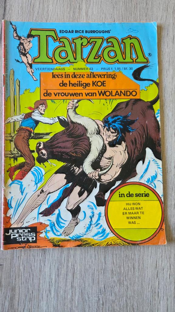 Tarzan Stripboek Nummer 63 - De Heilige Koe, Boeken, Stripboeken, Eén stripboek, Ophalen of Verzenden, Gelezen, Edgar Rice Burroughs