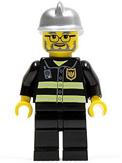 LEGO City cty0088 Fire - Reflective Stripes, Black Legs, Sil, Lego, Ophalen of Verzenden, Minifiguur, City