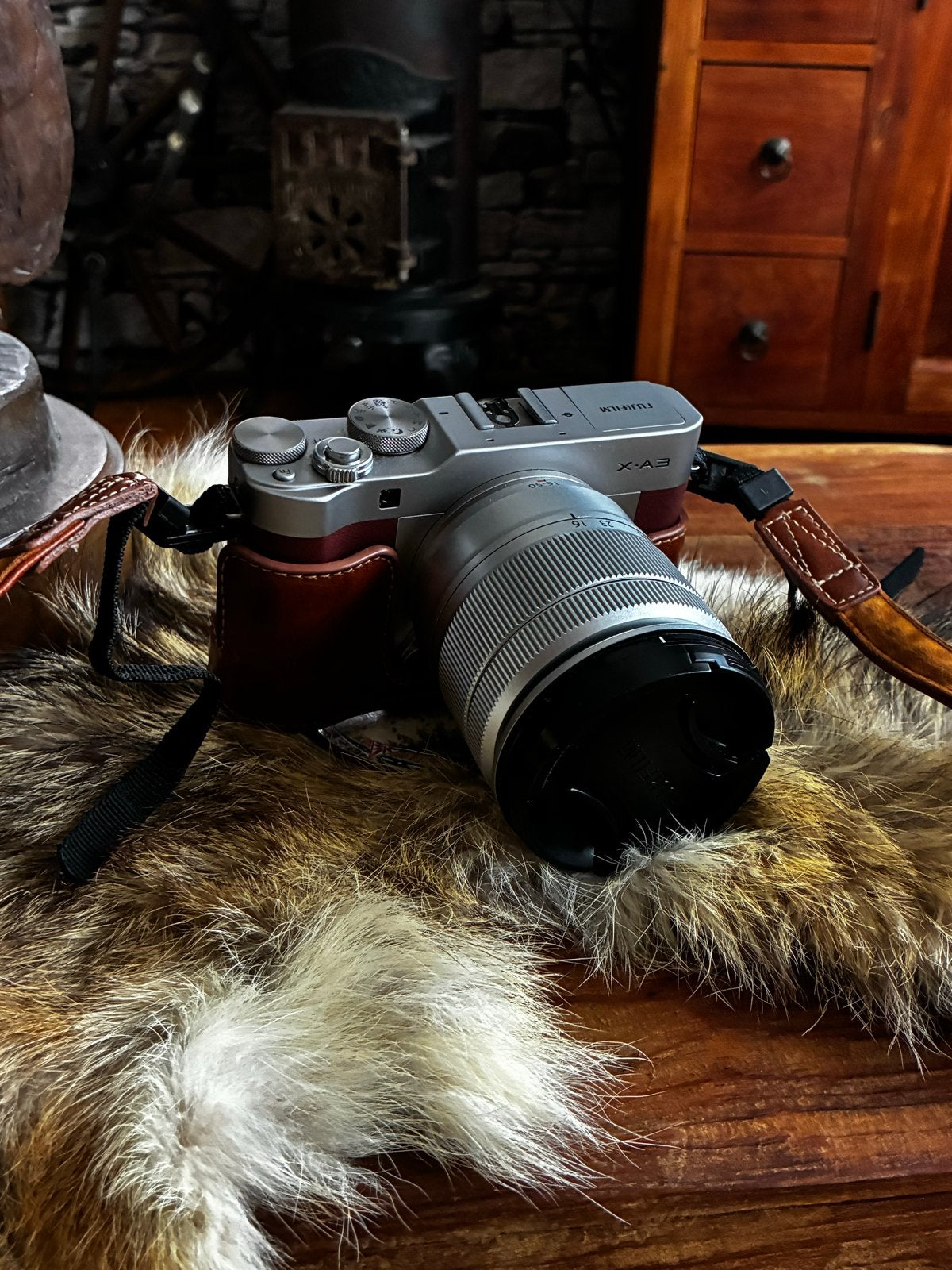 Fuji X-A3 Systeemcamera met leren hoes en tasje, Audio, Tv en Foto, Fotocamera's Digitaal, Kantelbaar/draaibaar scherm, Ophalen of Verzenden