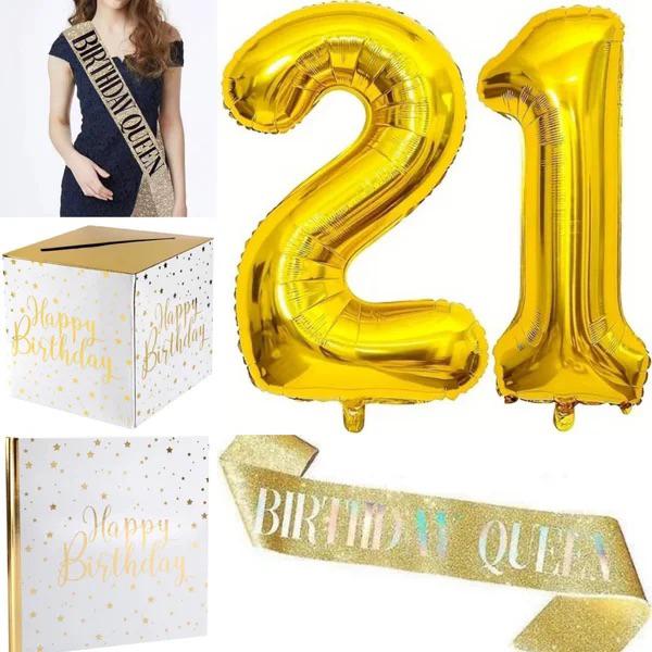 Birthday King set 21 jaar, Versiering, Verjaardag, Nieuw, Ophalen of Verzenden